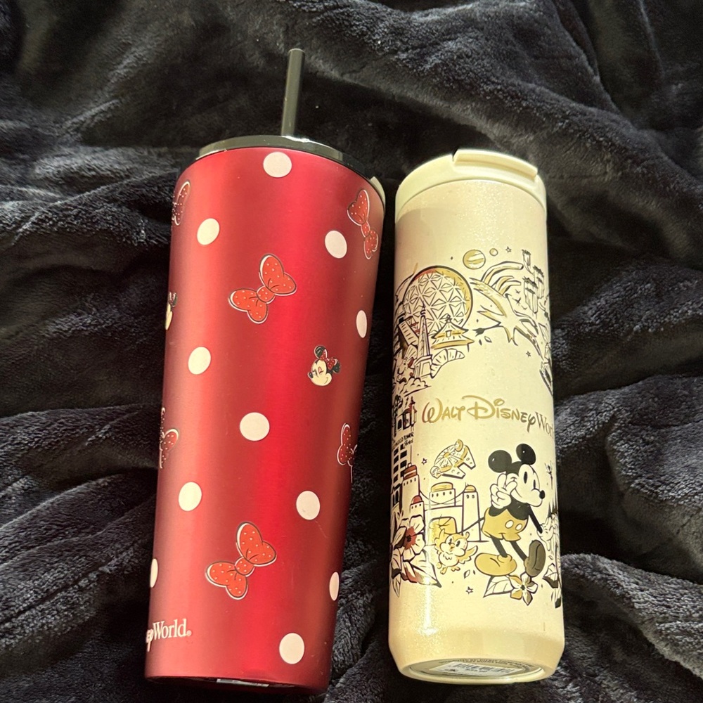 Disney Red and Cream Travel Tumblers